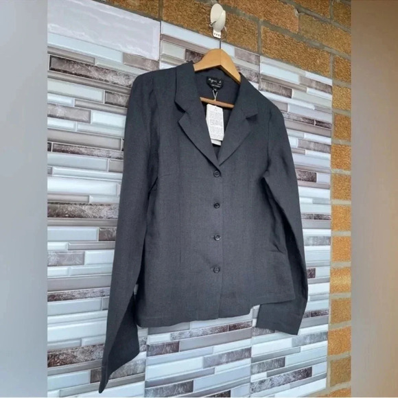 Agnes B dark grey linen New Cubana shacket 42/10 - Picture 4 of 15